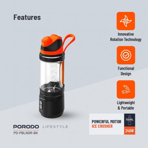 فروشگاه آنلاین نخلینو   - شیکر قابل حمل پرودو Porodo Lifestyle Dual Spin